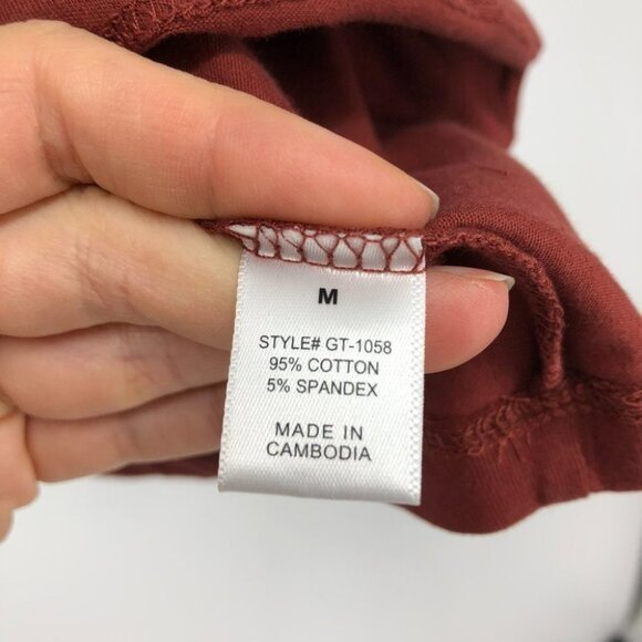 NWT Zeanna Outfitters All Seasons V neck long sleeve tee brick red M - Picture 6 of 13